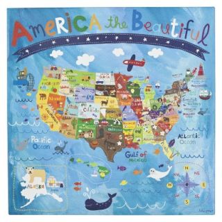 Oopsy Daisy too America the Beautiful Map Wall Art   21x21