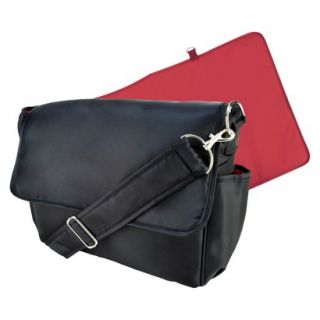 Messenger Diaper Bag   Black and Red by Lab