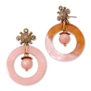 Aris by Treska Peach Bellini Circle Earrings, Orange