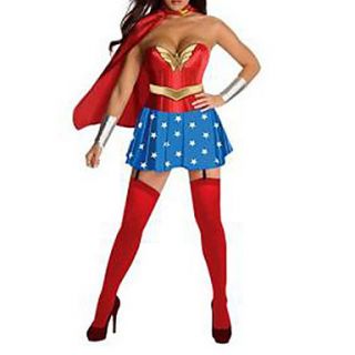 Superman Sexy Supergirl Adult Women Halloween Costume(4Pieces)