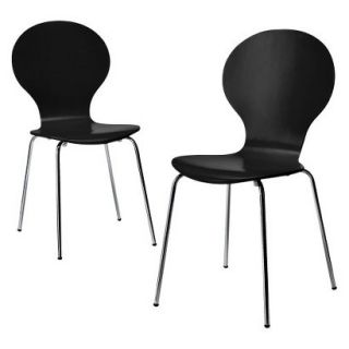 Dining Chair Stacking Chair   Ebony   Set of 2