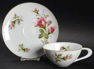 Sango Wildrose Flat Cup & Saucer Set, Fine China Dinnerware   Roses