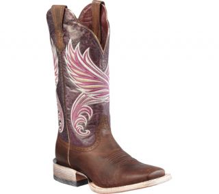 Womens Ariat Fortress   Weathered Brown/Purple Marble Full Grain Leather Boots