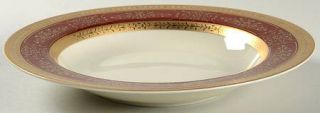 Mikasa Dynasty Red Rim Soup Bowl, Fine China Dinnerware   Grande Ivory,Gold Encr