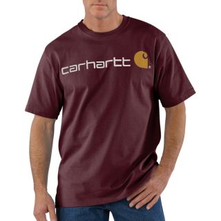 Carhartt Short Sleeve Logo T Shirt   Port, Medium, Model K195