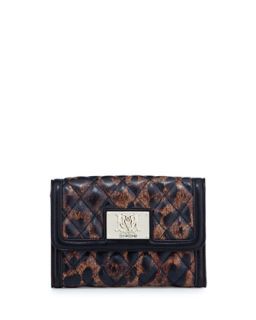 Nero Leopard Print Quilted Faux Leather Wallet