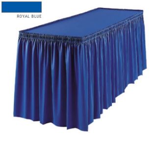 Snap Drape 6 ft Wyndham Fitted Table Cover Set w/ Shirred Skirt, Royal Blue