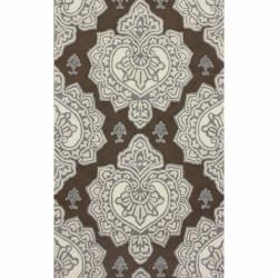 Nuloom Handmade Indoor / Outdoor Damask Brown Rug (76 X 96)