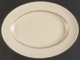 Pickard Laurel 15 Oval Serving Platter, Fine China Dinnerware   Gold Laurel Ban