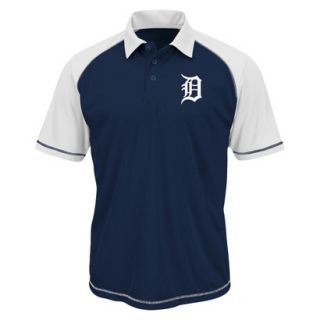 MLB Mens Detroit Tigers Synthetic Polo T Shirt   Navy/White (XXL)