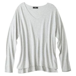 Mossimo Womens Plus Size V Neck Pullover Sweater   Gray 2