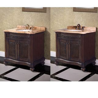 Legion Furniture 36 inch Single Sink Natural Stone Top Vintage Style Bathroom Vanity Beige Size Single Vanities