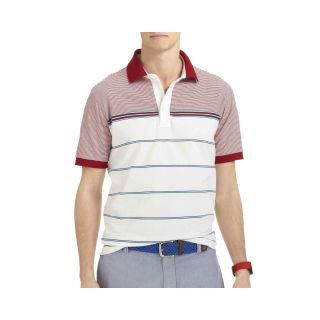 Izod Engineered Stripe Jersey Polo, Red, Mens