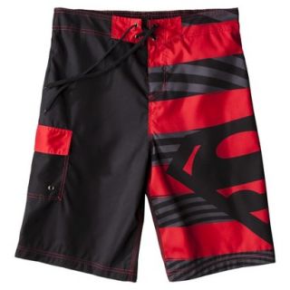 Mens 11 Superman Black and Red Boardshort   S