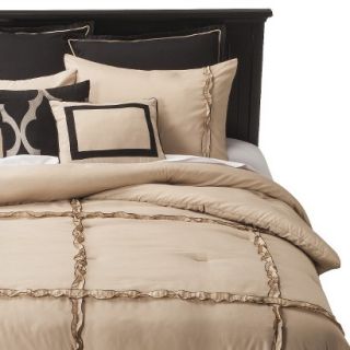 Textured Plaid 8 Piece Comforter Set   Khaki (King