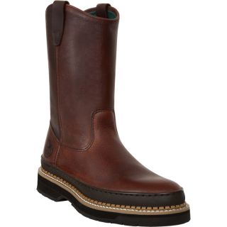 Georgia Giant 9 Inch Wellington Pull On Work Boot   Soggy Brown, Size 9 Wide,