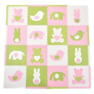 16 Piece Playmat Set   Teddy and Friends in Pink by Tadpoles