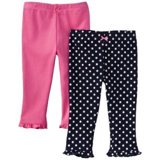 Just One YouMade by Carters Newborn Girls 2 Pack Pant   Pink/Navy NB