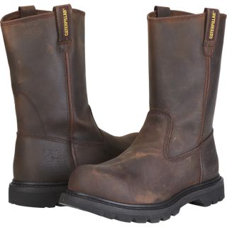 CAT Steel Toe Revolver Wellington Boot   Dark Brown, Size 12, Model P89516