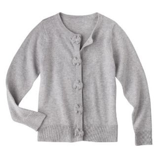 Cherokee Infant Toddler Girls Solid Cardigan   Heather Grey 4T