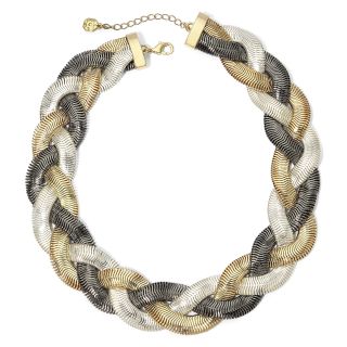 MONET JEWELRY Monet Tri Tone Braided Collar Necklace, Mixed Metals