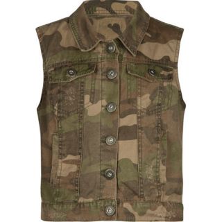 Camo Girls Vest Green In Sizes X Large, Small, X Small, Medium, Large F