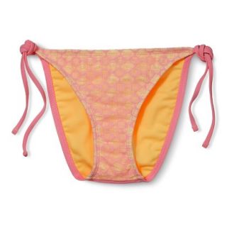 Xhilaration Juniors Crochet Side Tie Swim Bottom  Peach XL