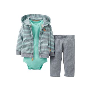 Carters Fox 3 pc. Hoodie Set   Boys newborn 12m, Grey, Grey, Boys