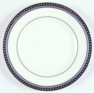 Wedgwood Unity Platinum Salad Plate, Fine China Dinnerware   Bone,Gray Band&Dots