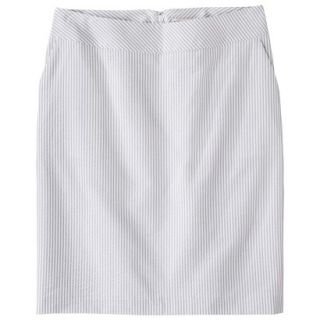Merona Womens Seersucker Pencil Skirt   Grey/White   12
