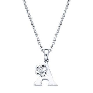 Little Diva Sterling Silver Diamond Accent Initial A Pendant Necklace   Silver