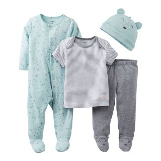 Carters Bear 4 pc. Layette Set   Boys Preemie, Blue, Blue