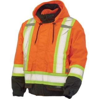 Work King 3 in 1 High Visibility Bomber Jacket   Orange, Small, Model S41311