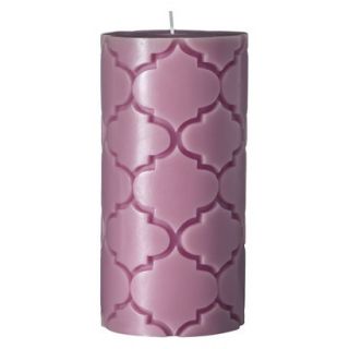Target Exclusive Melt Light Pink 3x6 Carved Pillar Candle   TeaRose & Peony