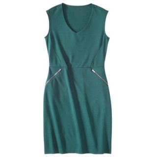 Mossimo Womens Ponte Sleeveless Dress w/ Zippered Pockets   Seaside Teal XL