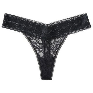 Gilligan & OMalley Womens All Over Lace Thong   Black M