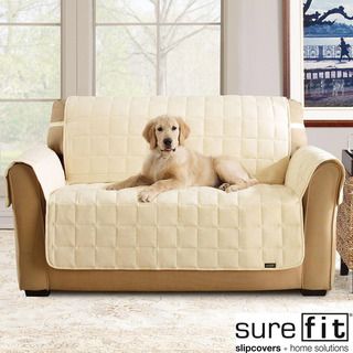 Soft Suede Cream Waterproof Sofa Protector