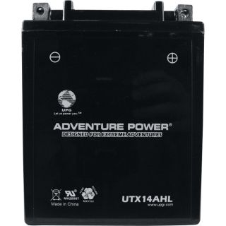 UPG Sealed Motorcycle Battery   12V, 12 Amps, Model UTX14AHL