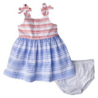 Genuine Kids from OshKosh Newborn Girls Striped Sleeveless Dress   Blue/Pink 3 