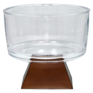 Threshold Glass Trifle Bowl with Wooden Base