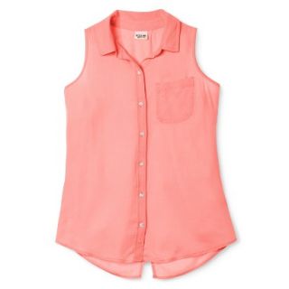 Mossimo Supply Co. Juniors Sleeveless Shirt   Moxie Peach L(11 13)