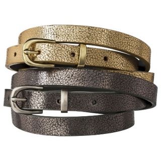 Mossimo Supply Co. Two Pack Shiny Belt   Gold/Silver XS