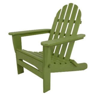 Polywood Classic Folding Patio Adirondack Chair   Lime
