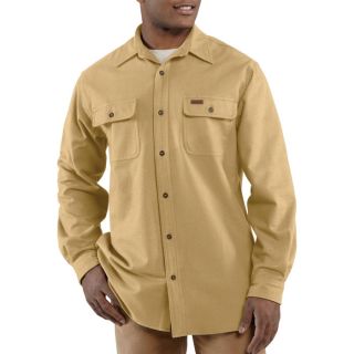 Carhartt Chamois Long Sleeve Shirt   Worn Brown, Small, Model 100080