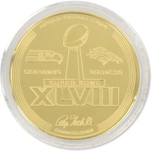 Super Bowl XLVIII Highland Mint Super Bowl XLVIII Gold Flip Coin