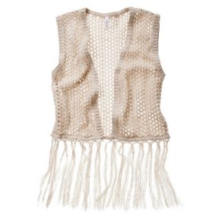 Xhilaration Juniors Fringe Sweater Vest   Cream XS(1)