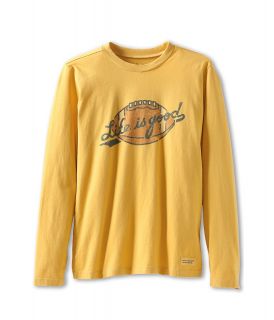 Life is good Kids Boys Crusher L/S Football Boys Long Sleeve Pullover (Gold)