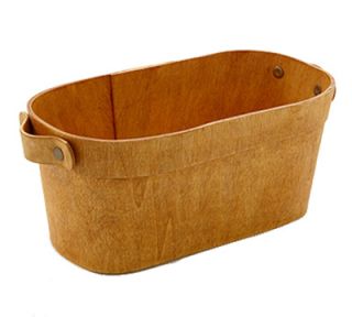 American Metalcraft 10 Oblong Basket with Handles   Poplar Wood