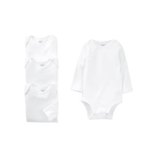 Carters White 4 pk. Long Sleeve Bodysuits   newborn 24m