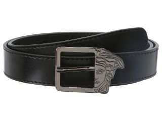 Versace Collection Calf Belt w/ Smoke Medusa Buckle Mens Belts (Black)